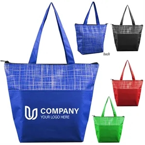 Custom Logo Crosshatch Non-Woven Cooler Bag
