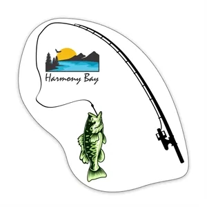 Fish and Fishing Pole Shaped NoteKeeper™ Magnet 35 mil
