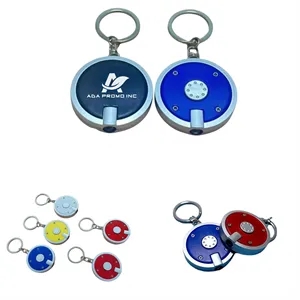 Round Mini LED Flashlight Keychain