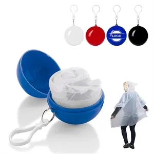 Disposable Emergency Raincoat In Keychain Ball