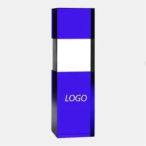 BLUE/CLEAR COLUMN OPTIC CRYSTAL AWARD