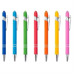 2 in 1 Silvery Ballpoint Pen with Stylus