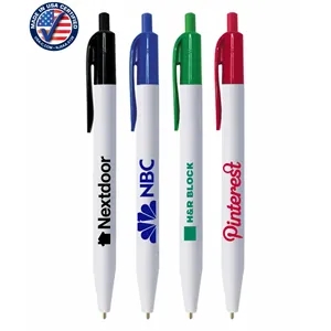 Union Printed - USA ECO White Barrel Click Pens