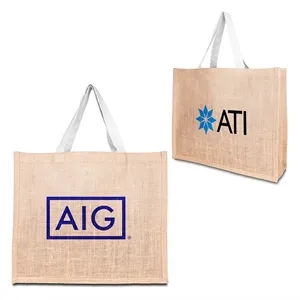 10oz. Jute Tote Bag with Cotton Webbing Handle