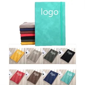 Custom Logo PU Leather Soft Cover Notebook Journal Elastic Bookmark Band