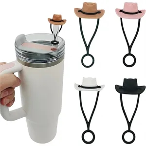 Cowboy Hat Shaped Silicone Straw Dust-Proof Cover