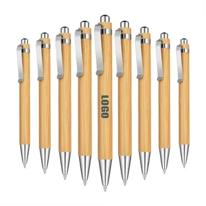 Eco-friendly Bamboo Pen Retractable Ballpoint