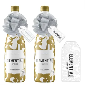 Wine Bottle Ribbon Bow with Card