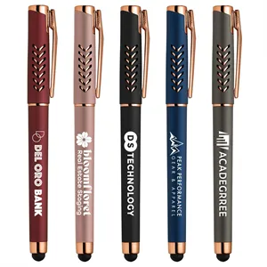 Custom Logo Hollywood Rose Gold Gel Pen w/Stylus