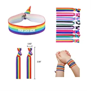 Rainbow Headband Elastic Bracelet WristBands MOQ50