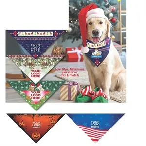 Holiday Fine Cotton Sateen Digi-Triangles Bandanna