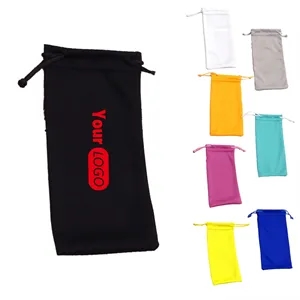 Microfiber Eyeglass Pouch with Drawstring Closure Case