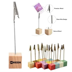 Wooden Memo Clips Holder