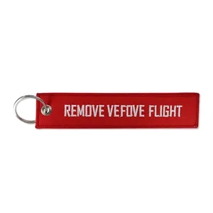 Double-Sided Embroidered Jet Tag with Keychain