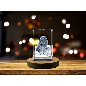 Exquisitely Crafted Canadian Lynx Crystal Sculpture