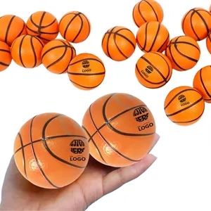 Custom Logo 2.4" Mini Basketball PU Foam Stress Reliever Ball MOQ50