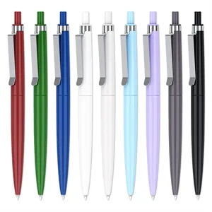 Retractable Plastic Advertising Ball Pen with Metal Clip