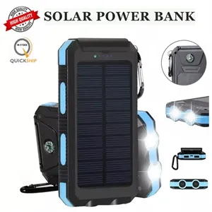Custom Logo Wholesale Waterproof Compass Solar Power Bank 10000mAh