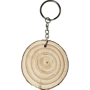 Natural Wood with Rings Keyring