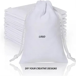 Customizable plush drawstring bags