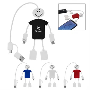 Techmate 3-In-1 Charging Cable & USB Hub 2.0