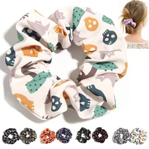 Full Color Polyester Hair Scrunchie Elastic Tie