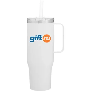 Custom Logo 30 oz Hunter Stainless Steel Insulated Mug w/Straw