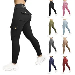 Workwear-style sports yoga leggings