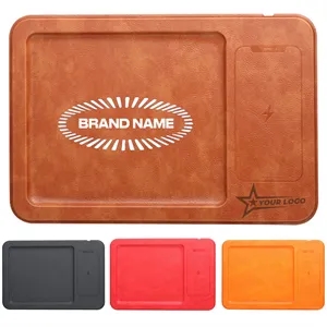 Custom Logo Leather Charging Protector Mouse Pad