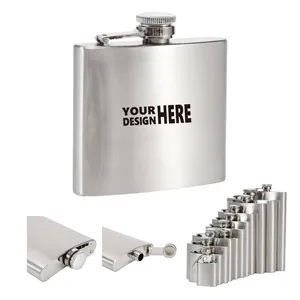 6 oz Stainless Steel Pocket Hip Flask Wine Pot MOQ100