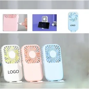 5.1" Rechargeable Mini Handheld Fan With Phone Stand