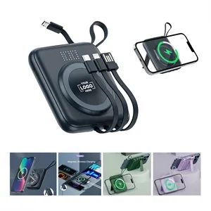 Custom Logo Wireless Magnetic Charger 10K Battery with Bracket