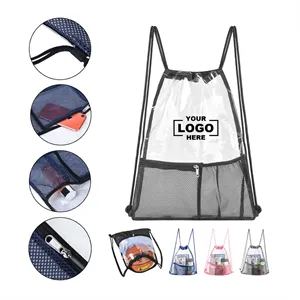 Clear Waterproof Coliseum Stadium Drawstring Backpack