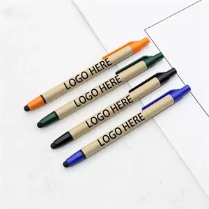 Kraft paper ballpoint pen with stylus