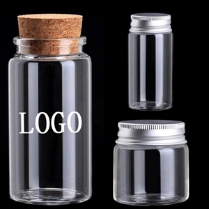 High Borosilicate Glass bottle Jar with Cork for Storage