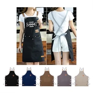 Waterproof Canvas Kitchen Aprons w/ Detachable Cross Straps