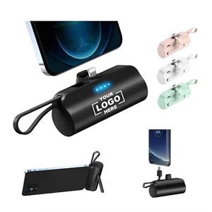 Custom Logo 5000K Portable Charger Power Bank With Phone Holder