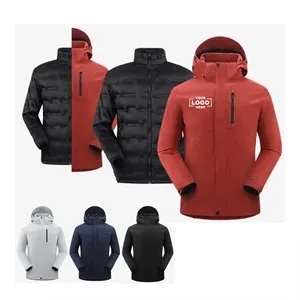 Waterproof Windproof Detachable Puffer Jacket with Hood