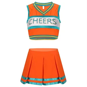Cheerleader uniform with Sleevless Croptop and Skirt