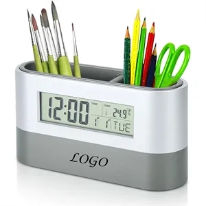 Pen Holder with Clock Calendar Timer Temperature Display