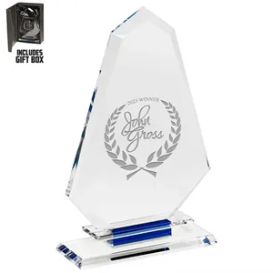 Blue Accent Crystal Glass Awards