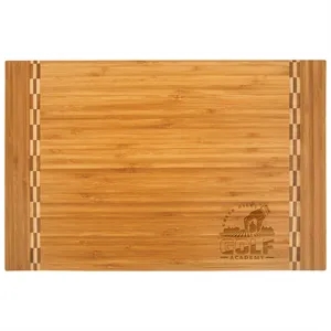 18 1/4" x 12" Bamboo Cutting Board w/ Butcher Block Inlay