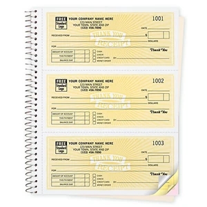 Cash Receipt Books, Classic Design