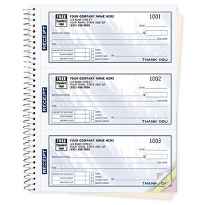 Cash Receipt Books, Colors Design, 3 To Page