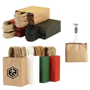 Kraft Paper Shopping Gift Retail Bags with Handles Bulk
