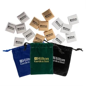 Velour Pouch with Chocolate Squares