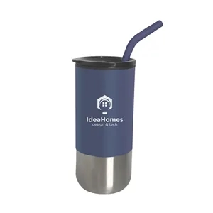 18 oz. Olympia Insulated Tumbler with Straw - Screen Print