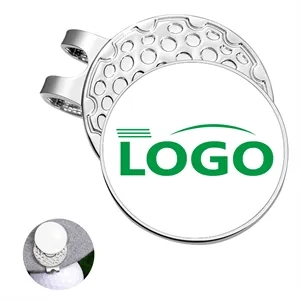 Custom Logo Stainless Steel Golf Hat Clip with Ball Marker