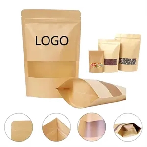 Kraft Zipper Paper Bag W/ Display Window