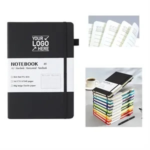 Custom Logo A5 Hardcover  Horizontal Line Notebook